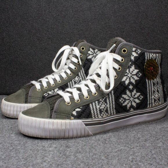 PF Flyers Shoes Center Hi Fall/Winter Snowflake Gray Sneakers Mens Size 11 - Picture 1 of 15
